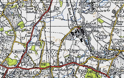 Old map of New Hythe in 1946