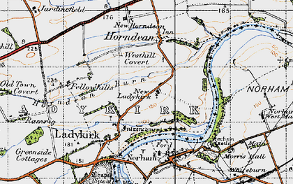 Old map of New Ladykirk in 1947