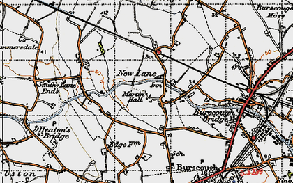 Old map of New Lane in 1947