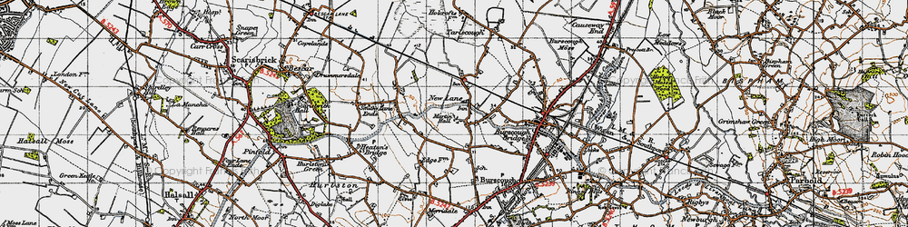 Old map of New Lane in 1947