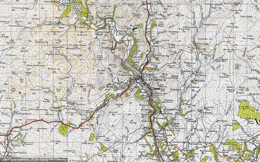 Old Map of Historic Map covering Becks in 1947