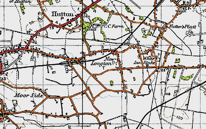 Old map of New Longton in 1947