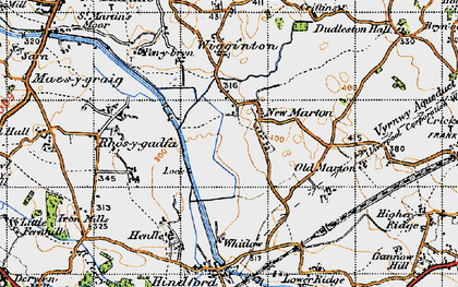 Old map of New Marton in 1947