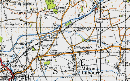 Old map of New Mill in 1940