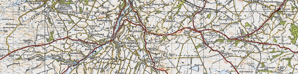 Old map of New Mill in 1947