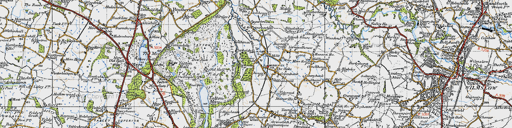 Old map of Yarwood Ho in 1947