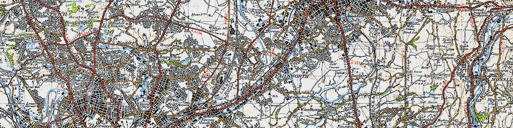 Old map of New Moston in 1947