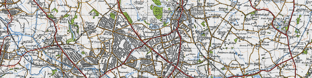 Old map of New Oscott in 1946