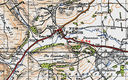 Old map of New Radnor in 1947