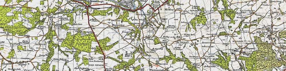 Old map of New Ridley in 1947