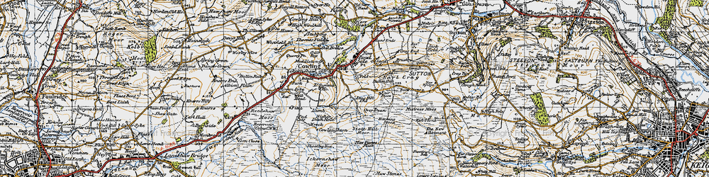 Old map of Bare Hill in 1947