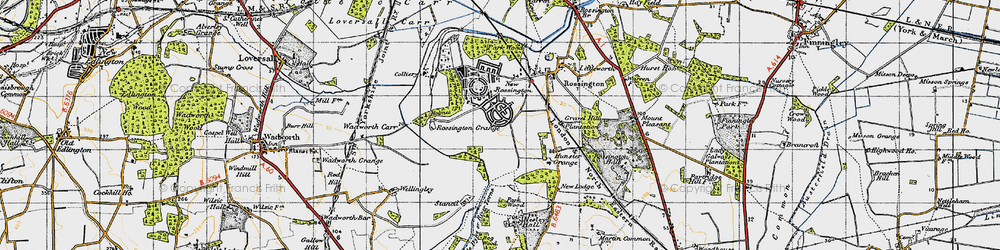 Old map of New Rossington in 1947