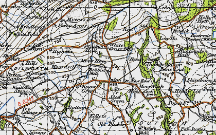 Old map of New Row in 1947