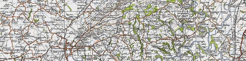 Old map of New Row in 1947