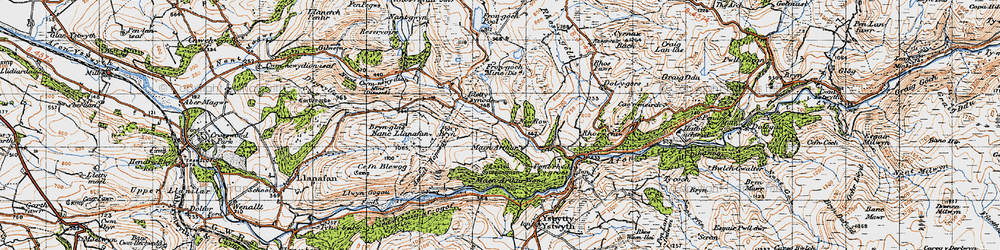 Old map of Blaenpentre in 1947