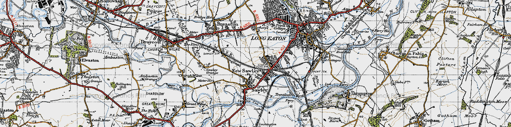 Old map of New Sawley in 1946