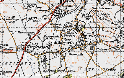 Old map of New Silksworth in 1947