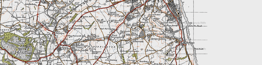 Old map of New Silksworth in 1947