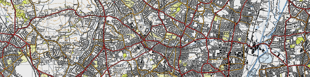 Old map of New Southgate in 1945