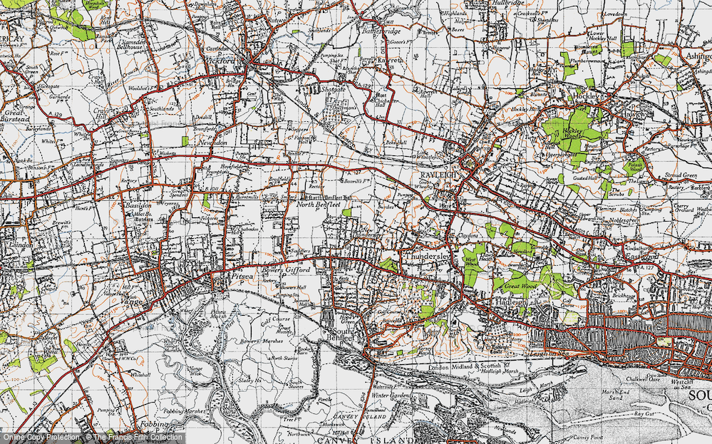 Old Map of New Thundersley, 1945 in 1945