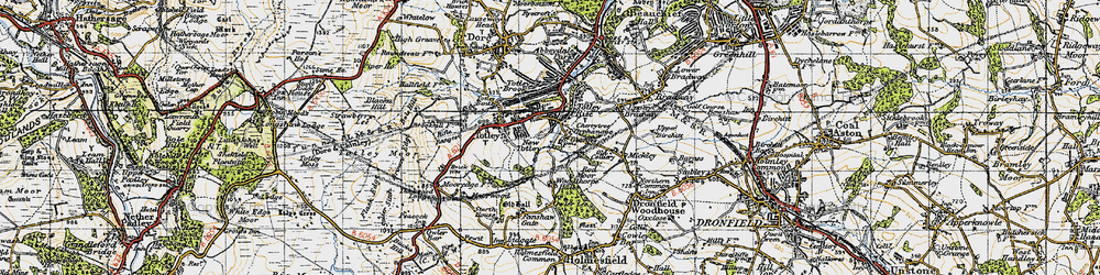 Old map of New Totley in 1947