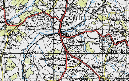 Old map of New Town in 1940