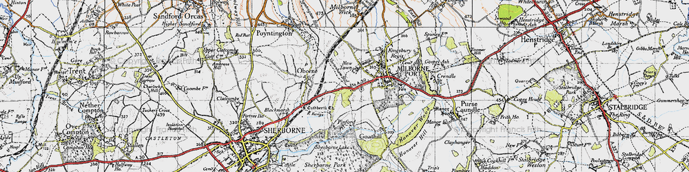 Old map of Pinford in 1945