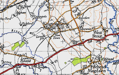 Old map of New Town in 1945