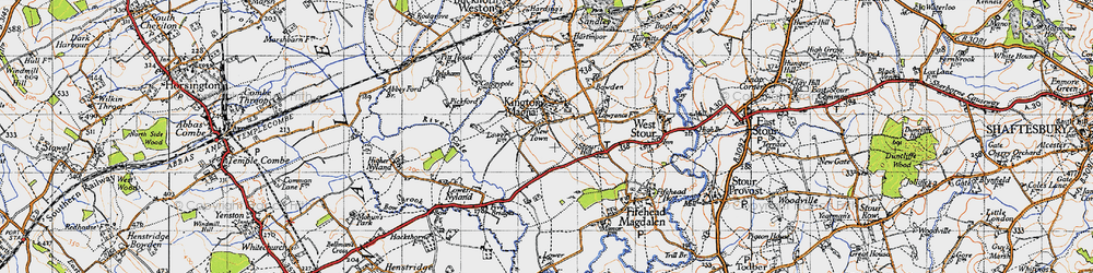 Old map of New Town in 1945