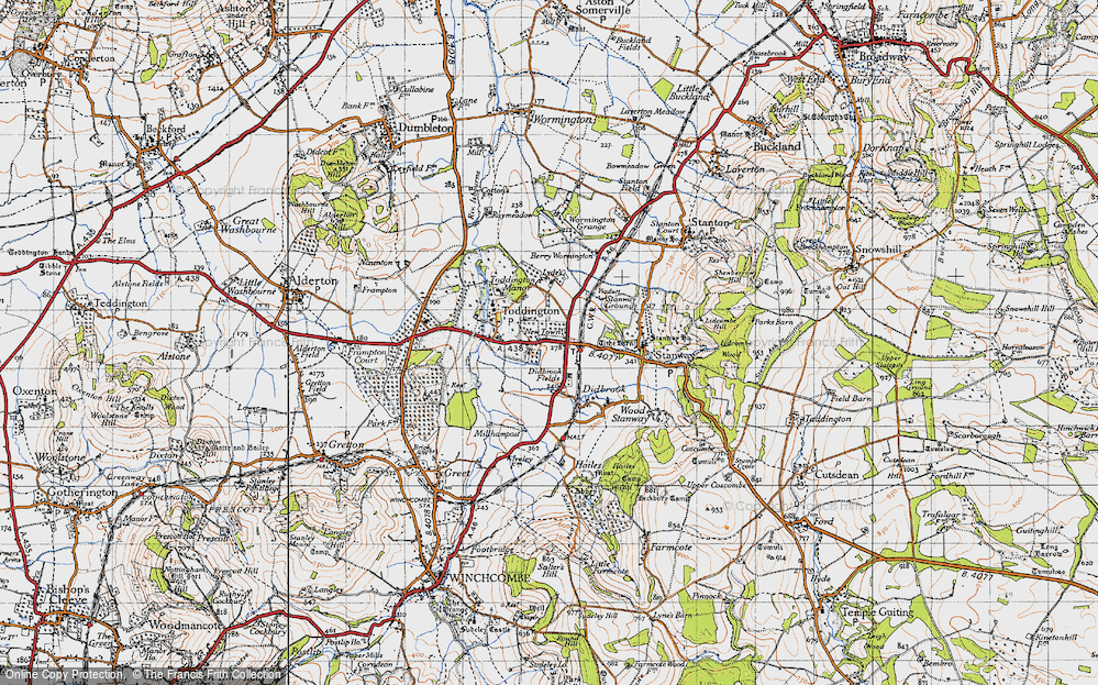 Old Map of Historic Map covering Gloucestershire Warwickshire Railway in 1946