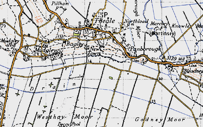 Old map of New Town in 1946