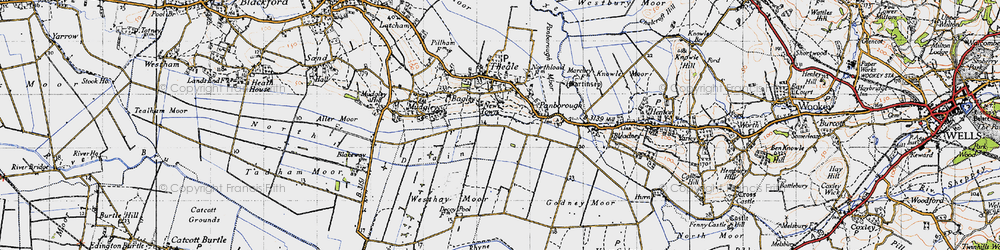 Old map of New Town in 1946