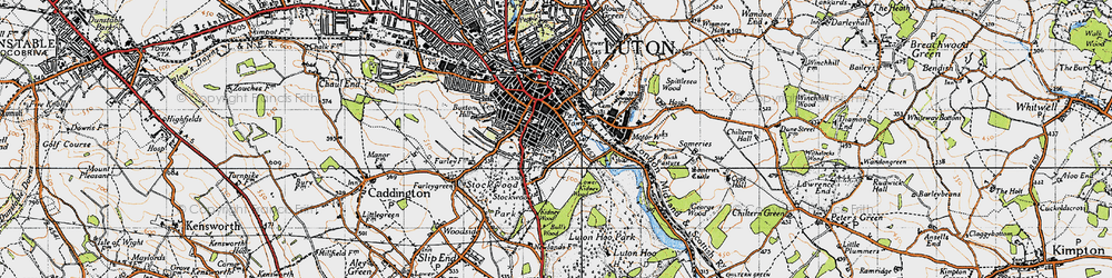 Old map of Someries Castle in 1946