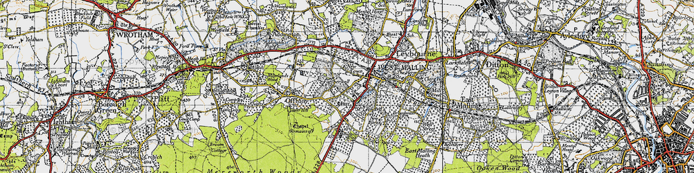 Old map of New Town in 1946