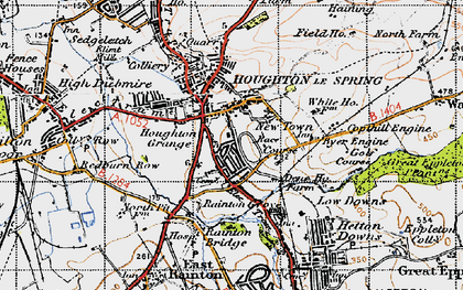 Old map of New Town in 1947