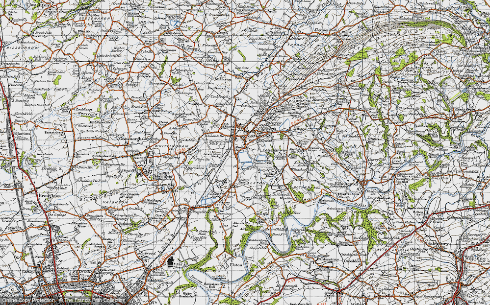 Old Map of Historic Map covering Alston Resrs in 1947