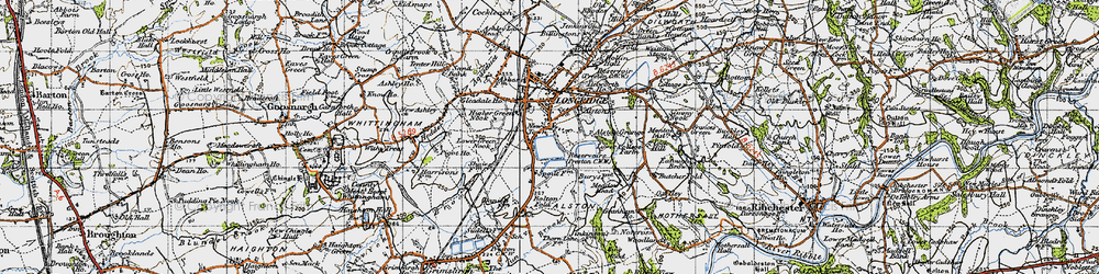 Old map of New Town in 1947