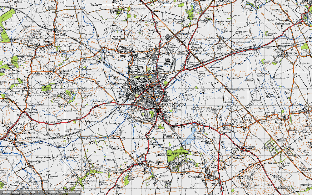 Old Map of New Town, 1947 in 1947