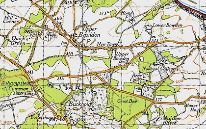 Old map of Bere Court in 1947