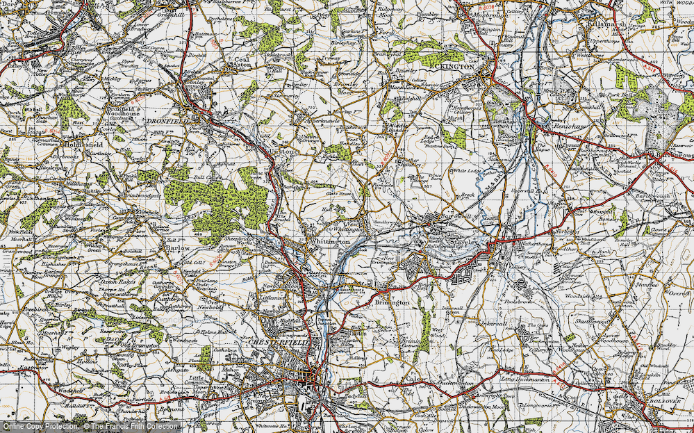 Old Map of New Whittington, 1947 in 1947