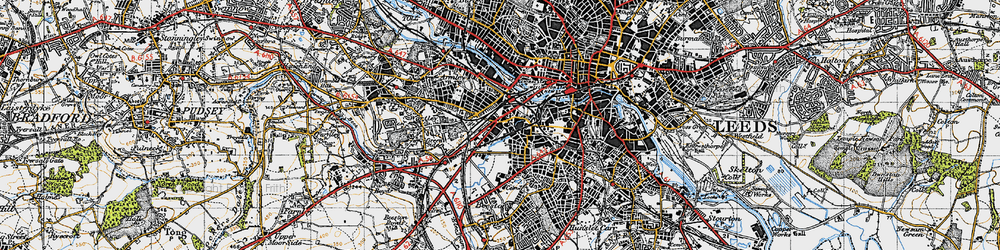 Old map of New Wortley in 1947