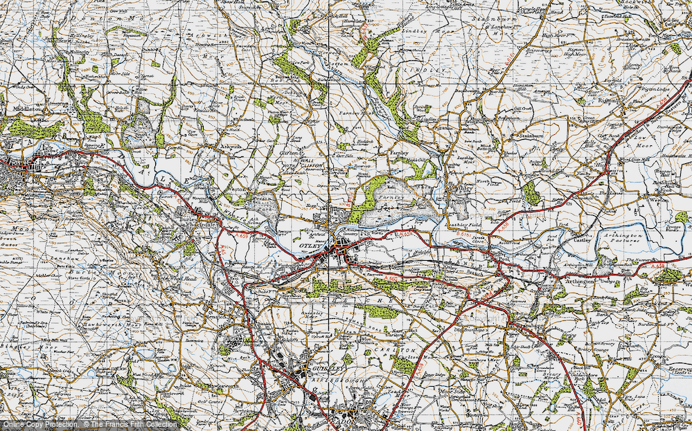 Old Map of Newall, 1947 in 1947