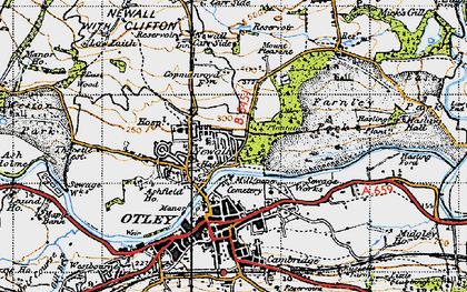 Old map of Newall in 1947