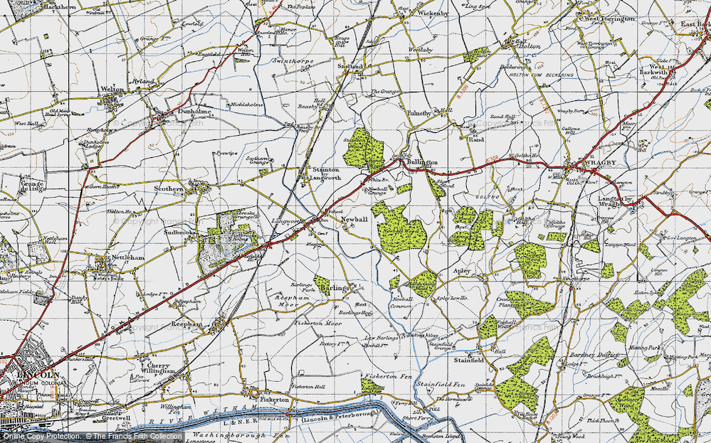Old Map of Newball, 1947 in 1947
