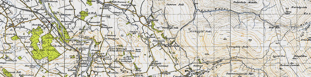 Old map of Bove Wood in 1947