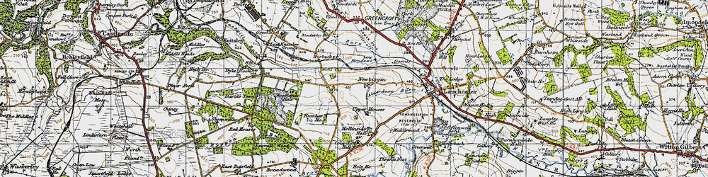 Old map of Newbiggin in 1947