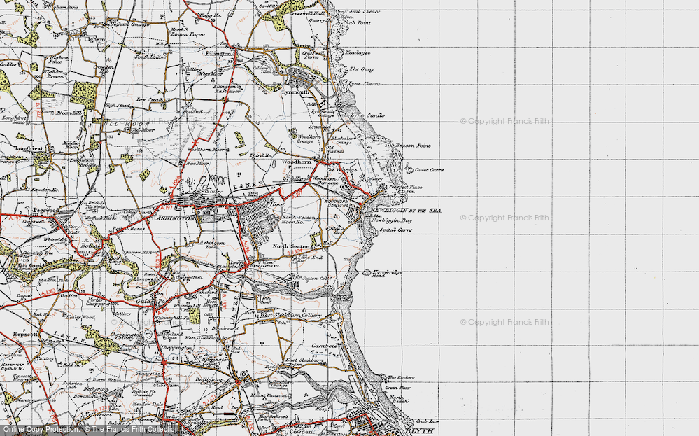 Old Map of Newbiggin-by-the-Sea, 1947 in 1947
