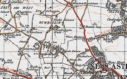 Old map of Newbiggin Hall Estate in 1947