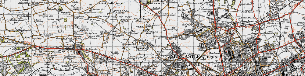 Old map of Newbiggin Hall Estate in 1947