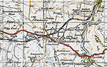 Old map of Newbiggin-on-Lune in 1947